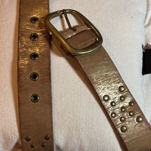 Gold Antiqued Leather Belt